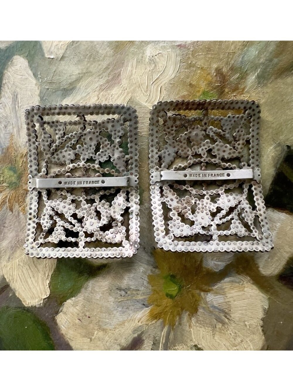 Antique French Cut Steel Shoe Buckles - Picture 6 of 8
